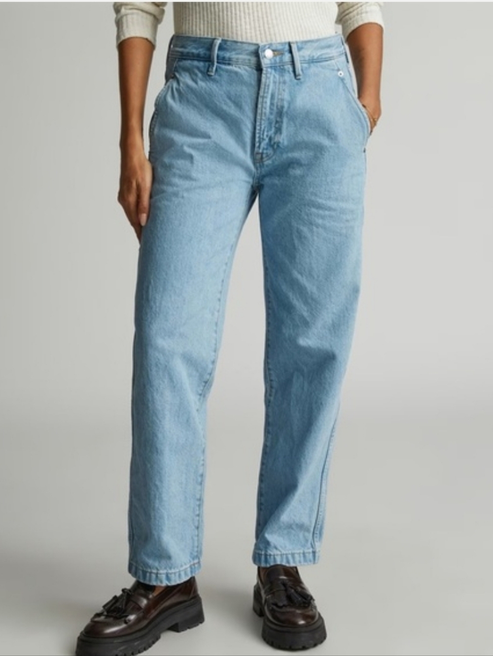 Everlane Cinched Light Wash Denim Utility Jean Size 31